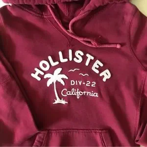 Hollister red hoodie women's hot sale